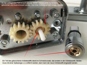 Bild 2 zu Artikel Antriebsstift der Nudel-Schneidwalzen *Nicht mehr erhältlich* 