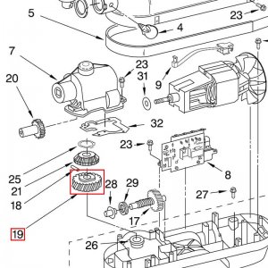 Bild 2 zu Artikel KitchenAid-Ersatzteile Schneckenrad Planetengetriebe Nr.19 - worm follower gear, 29 Zähne 