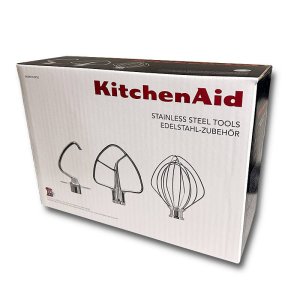 Bild 1 zu Artikel KitchenAid spülmaschinenfestes Schneebesen-Set, Knethaken + Flachrührer + Schneebesen aus Edelstahl für Artisan, Classic und UltraPower (4,5 Qt.) 