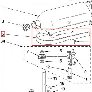 Bild 1 zu Artikel KitchenAid-Ersatzteile Zierleiste, Trim-Band Pos. 5 für KPM5, KPM50 und K5SS 