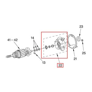 Bild 1 zu Artikel KitchenAid-Ersatzteile Hintere Lagerplatte mit integriertem Führungslager (Nr. 22) Bracket Bearing  